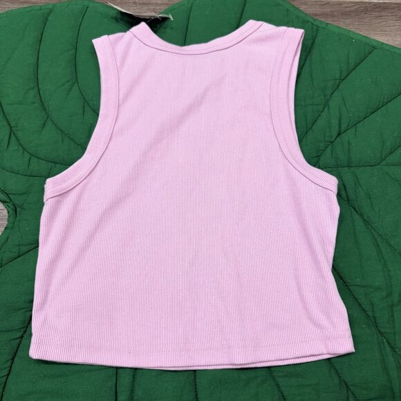 Roxy Womens Medium Roxify Pink Ribbed Crop Tank - Picture 2 of 4